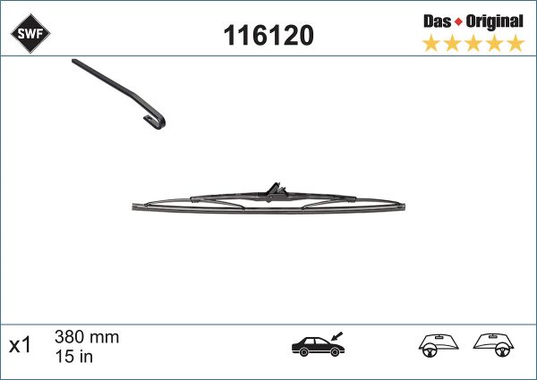 Lamela stergator HONDA CIVIC I limuzina (SF) 1300 S benzina 71 cai SWF 116120