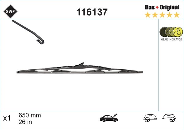 Lamela stergator HONDA CIVIC X hatchback (FC_, FK_) 1.0 VTEC (FK6) benzina 129 cai SWF 116137