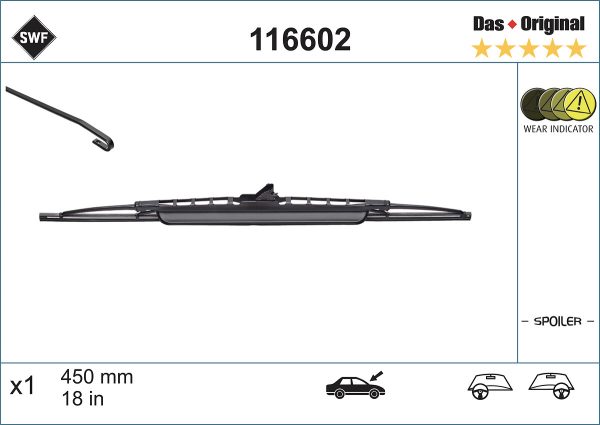 Lamela stergator HONDA CIVIC III limuzina (AM, AK, AU) 1.2 (AM) benzina 54 cai SWF 116602