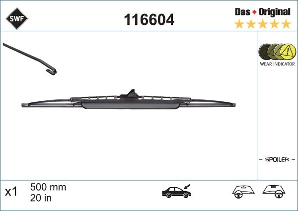 Lamela stergator HONDA CIVIC VI Aerodeck (MB, MC) 1.4 16V (MB8) benzina 75 cai SWF 116604