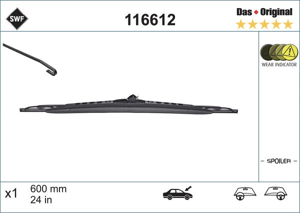Lamela stergator HONDA CIVIC VII limuzina (ES, ET) 1.3 IMA (ED9, ES9) benzina/elector 83 cai SWF 116612