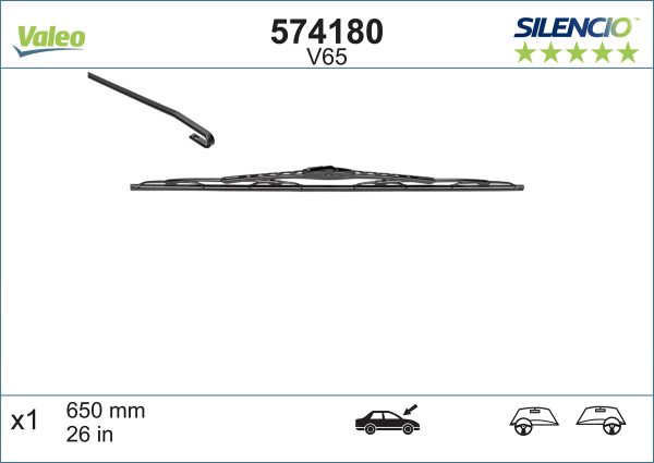 Lamela stergator HONDA CIVIC X hatchback (FC_, FK_) 1.0 VTEC (FK6) benzina 129 cai VALEO 574180