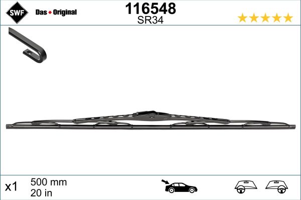 Lamela stergator HONDA CIVIC IX (FK) 1.4 i-VTEC (FK1) benzina 99 cai SWF 116548