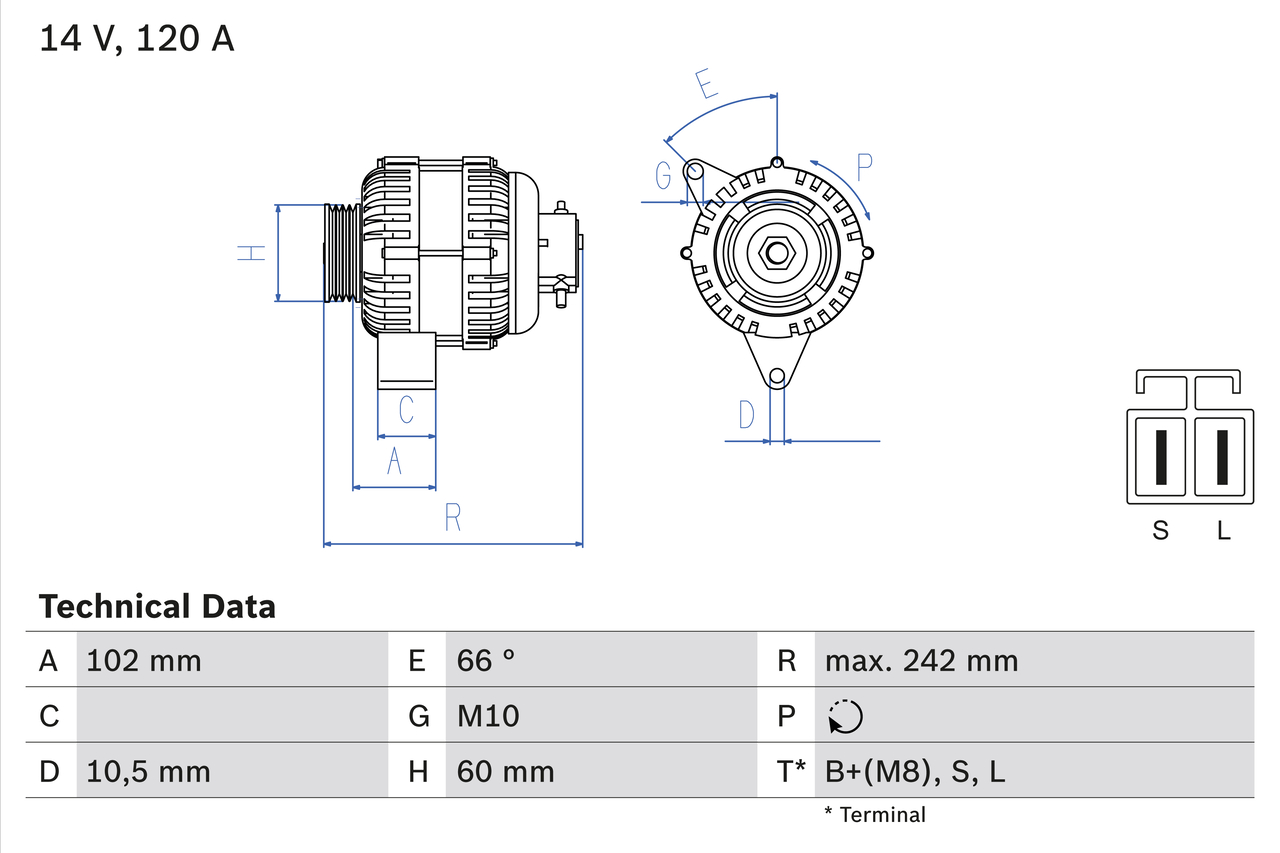 Alternator HYUNDAI SANTA FE I (SM) 2.0 CRDi 4x4 diesel 125 cai BOSCH 0 986 049 550