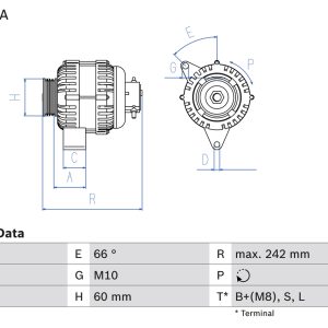Alternator HYUNDAI SANTA FE I (SM) 2.0 CRDi tractiune integrala diesel 145 cai BOSCH 0 986 049 550