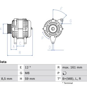 Alternator HYUNDAI ATOS (MX) 1.1 benzina 63 cai BOSCH 0 986 049 570