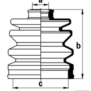 Ansamblu burduf articulatie planetara HYUNDAI GALLOPER II (JK-01) 2.5 TD intercooler diesel 99 cai HERTH BUSS JAKOPARTS J2865007