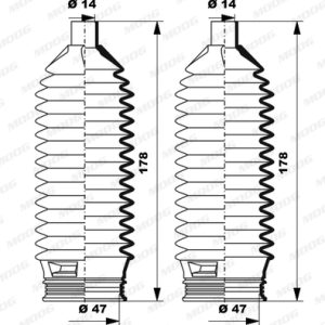 Ansamblu burduf directie HYUNDAI GETZ (TB) 1.3 benzina 85 cai MOOG K150262