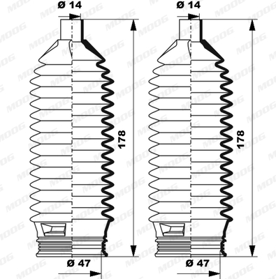 Ansamblu burduf directie HYUNDAI GETZ (TB) 1.3 benzina 85 cai MOOG K150262