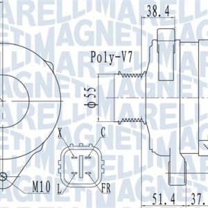 Alternator HYUNDAI SANTA FE III (DM, DMA) 2.2 CRDi diesel 197 cai MAGNETI MARELLI 063732121010