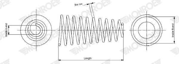 Arc spiral HYUNDAI TUCSON (JM) 2.0 CRDi tractiune integrala diesel 150 cai MONROE SP3533