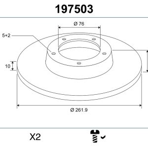 Disc frana VALEO 197503 – HYUNDAI | AutoRival
