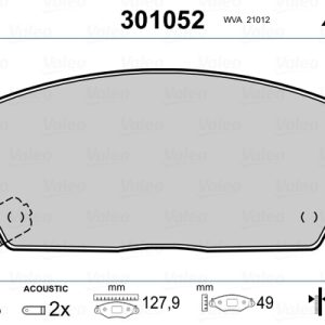Set placute frana VALEO 301052 – HYUNDAI | AutoRival