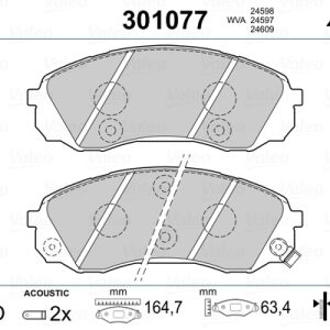 Set placute frana VALEO 301077 – HYUNDAI | AutoRival