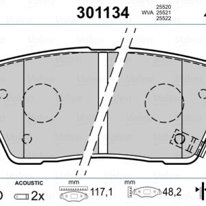 Set placute frana VALEO 301134 – HYUNDAI | AutoRival