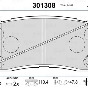 Set placute frana VALEO 301308 – HYUNDAI | AutoRival