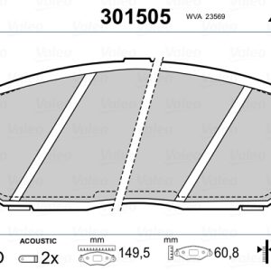 Set placute frana VALEO 301505 – HYUNDAI | AutoRival