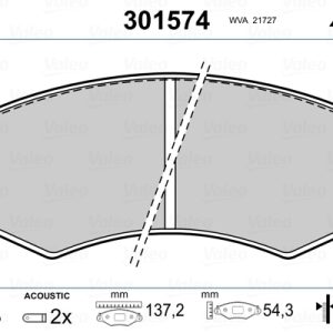 Set placute frana VALEO 301574 – HYUNDAI | AutoRival