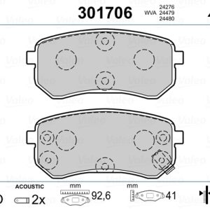 Set placute frana VALEO 301706 – HYUNDAI | AutoRival