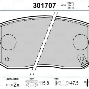Set placute frana VALEO 301707 – HYUNDAI | AutoRival