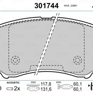 Set placute frana VALEO 301744 – HYUNDAI | AutoRival