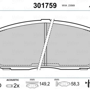 Set placute frana VALEO 301759 – HYUNDAI | AutoRival
