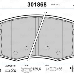 Set placute frana VALEO 301868 – HYUNDAI | AutoRival