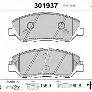 Set placute frana VALEO 301937 – HYUNDAI | AutoRival