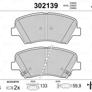 Set placute frana VALEO 302139 – HYUNDAI | AutoRival