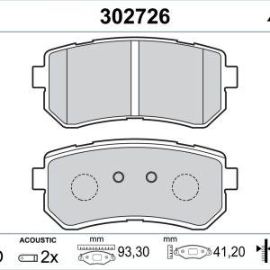 Set placute frana VALEO 302726 – HYUNDAI | AutoRival