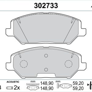 Set placute frana VALEO 302733 – HYUNDAI | AutoRival