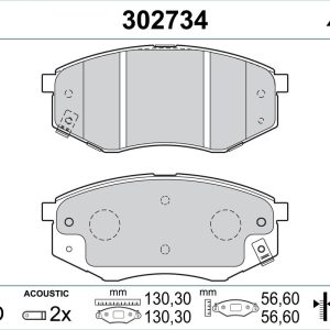 Set placute frana VALEO 302734 – HYUNDAI | AutoRival