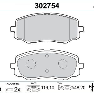 Set placute frana VALEO 302754 – HYUNDAI | AutoRival