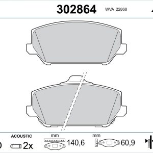 Set placute frana VALEO 302864 – HYUNDAI | AutoRival