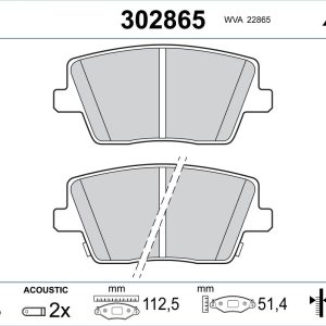 Set placute frana VALEO 302865 – HYUNDAI | AutoRival