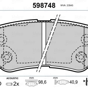 Set placute frana VALEO 598748 – HYUNDAI | AutoRival