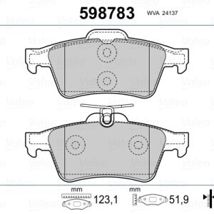 Set placute frana VALEO 598783 – HYUNDAI | AutoRival