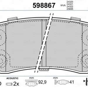 Set placute frana VALEO 598867 – HYUNDAI | AutoRival