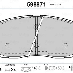 Set placute frana VALEO 598871 – HYUNDAI | AutoRival