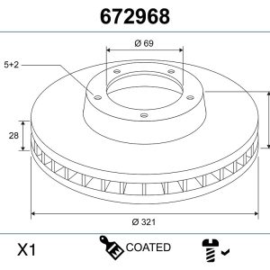 Disc frana VALEO 672968 – HYUNDAI | AutoRival
