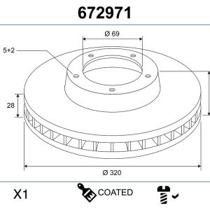 Disc frana VALEO 672971 – HYUNDAI | AutoRival