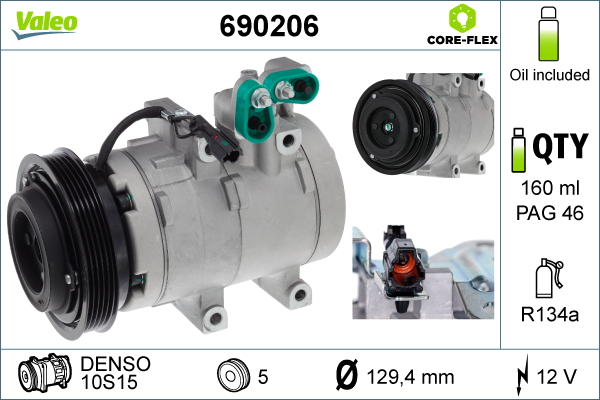 Compresor climatizare VALEO 690206 – HYUNDAI | AutoRival