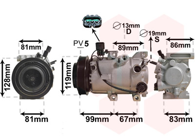 Compresor climatizare VAN WEZEL 8200K414 Compresor climatizare VAN WEZEL 8200K414 – imagine produs