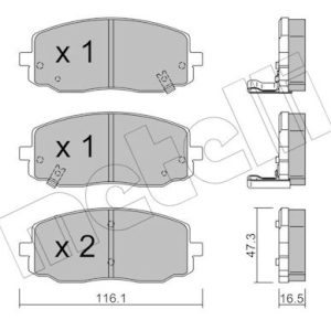 Set placute frana METELLI 22-0629-0 – HYUNDAI | AutoRival