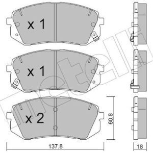Set placute frana METELLI 22-0783-1 – HYUNDAI | AutoRival