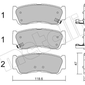 Set placute frana METELLI 22-0788-0 – HYUNDAI | AutoRival