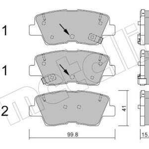 Set placute frana METELLI 22-0886-1 – HYUNDAI | AutoRival