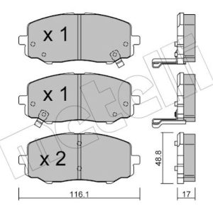 Set placute frana METELLI 22-0912-0 – HYUNDAI | AutoRival