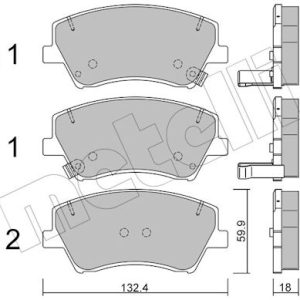 Set placute frana METELLI 22-1092-0 – HYUNDAI | AutoRival