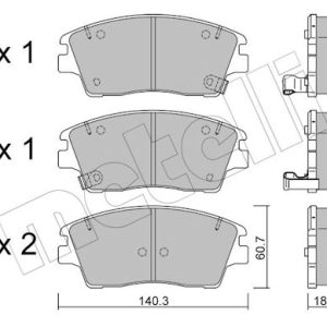 Set placute frana METELLI 22-1164-0 – HYUNDAI | AutoRival